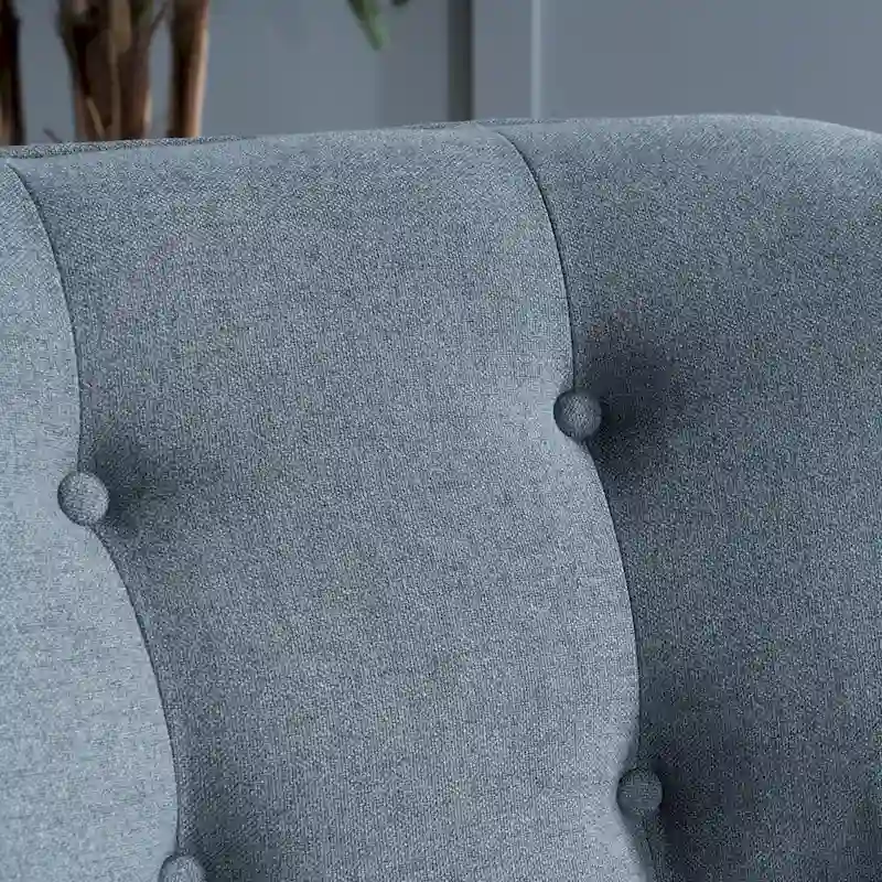 Upholstered Button-Tufted Accent Chair with Iron Hairpin Legs