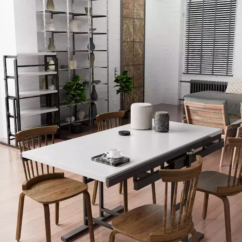 2-in-1 Convertible Shelf & Dining Table – Space-Saving Foldable Design for Small Spaces