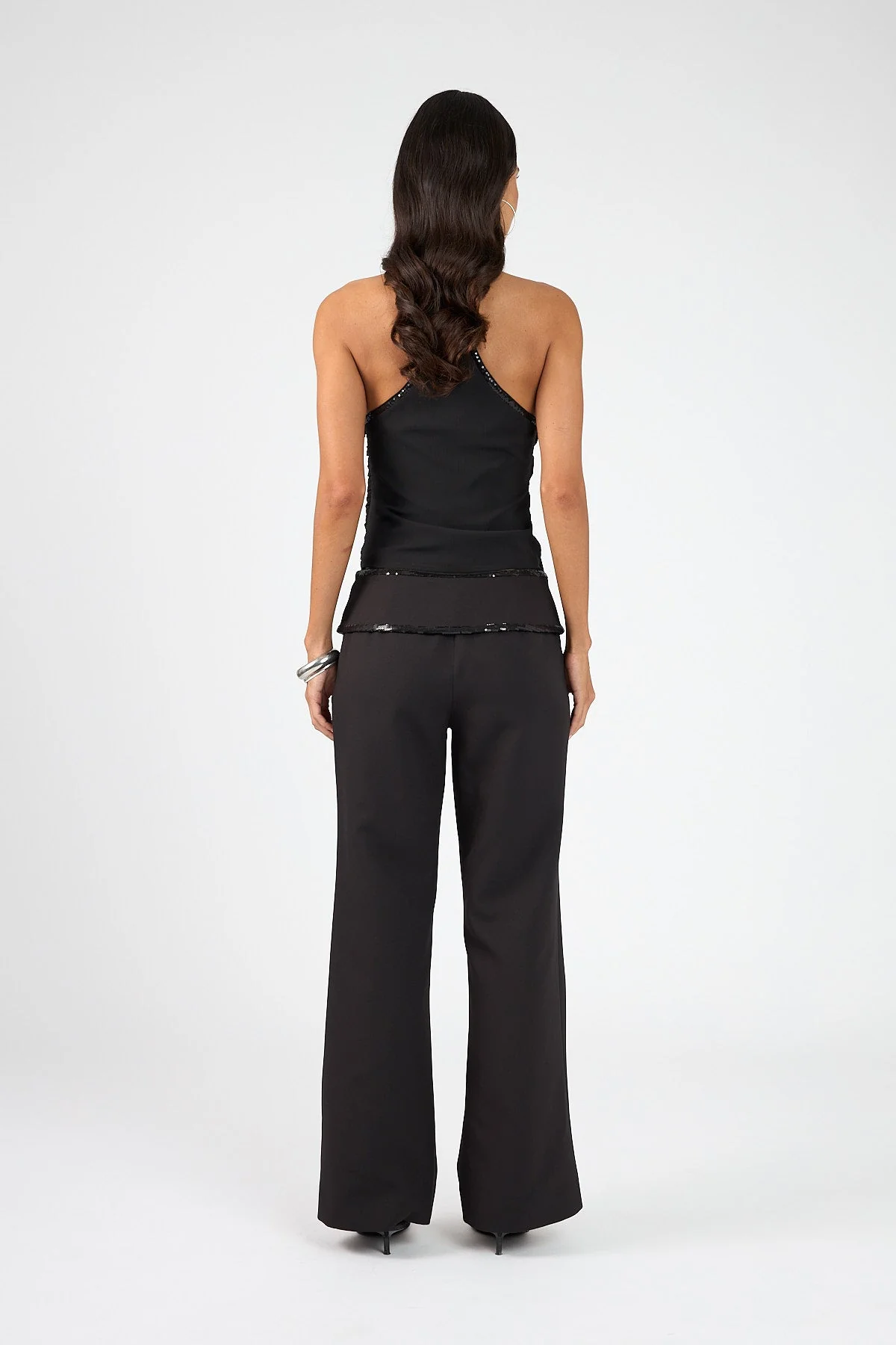 Mid Rise Pants Black