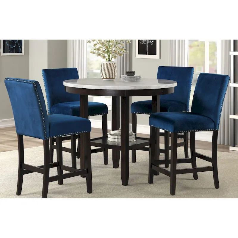 New Classic Furniture Reginald 5-Piece Round Counter Set