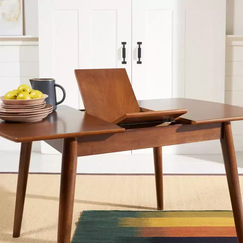 Varda Manual Extension Dining Table - DTB1402A - Walnut - Safavieh