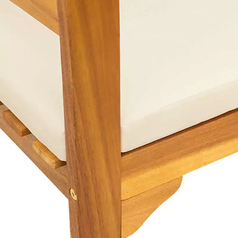 vidaXL Rose Bench with Cushion Cream White 44.88 x 18.11 x 32.48 in