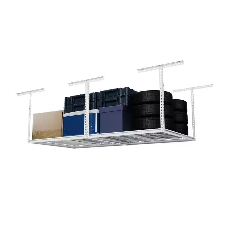 4'x8' The Atlas Pro Overhead Garage Storage Rack 1100 lbs Weight Capacity White