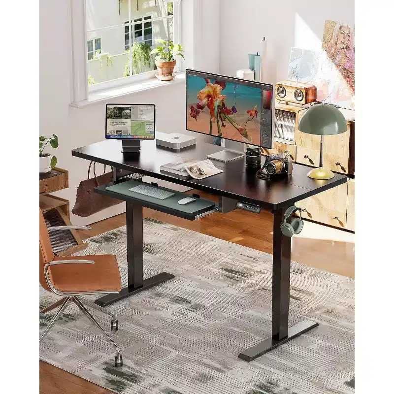 Black Electric Standing Desk, Single User, Height Adjustable