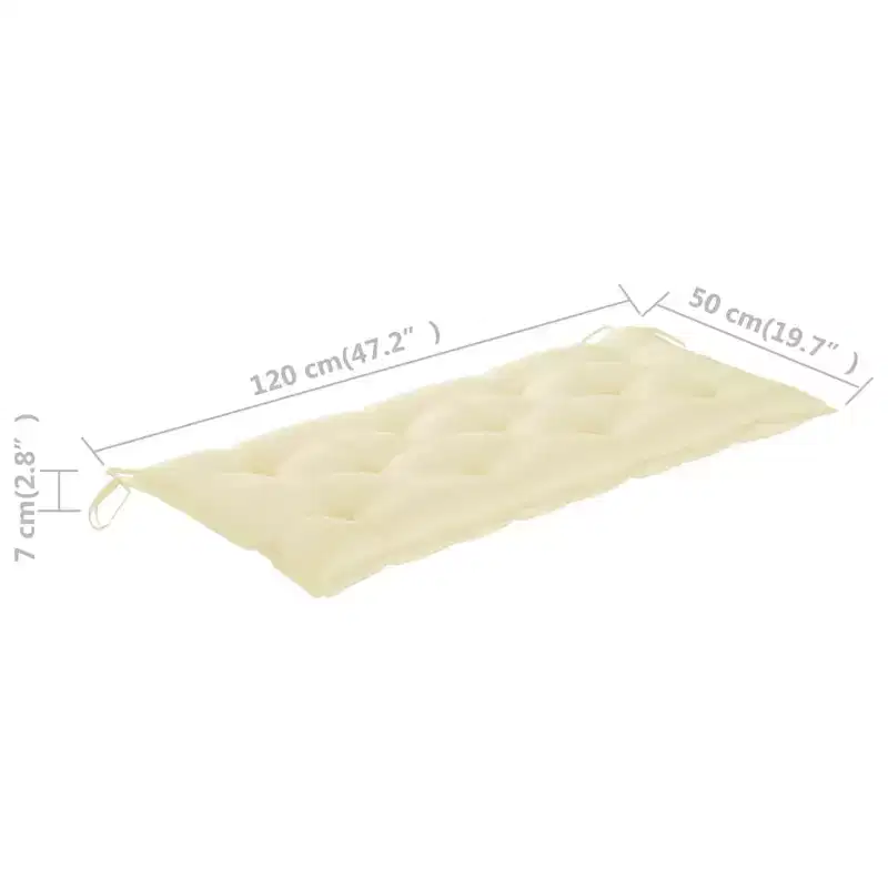 Garden Bench Wooden finish with cream cushion