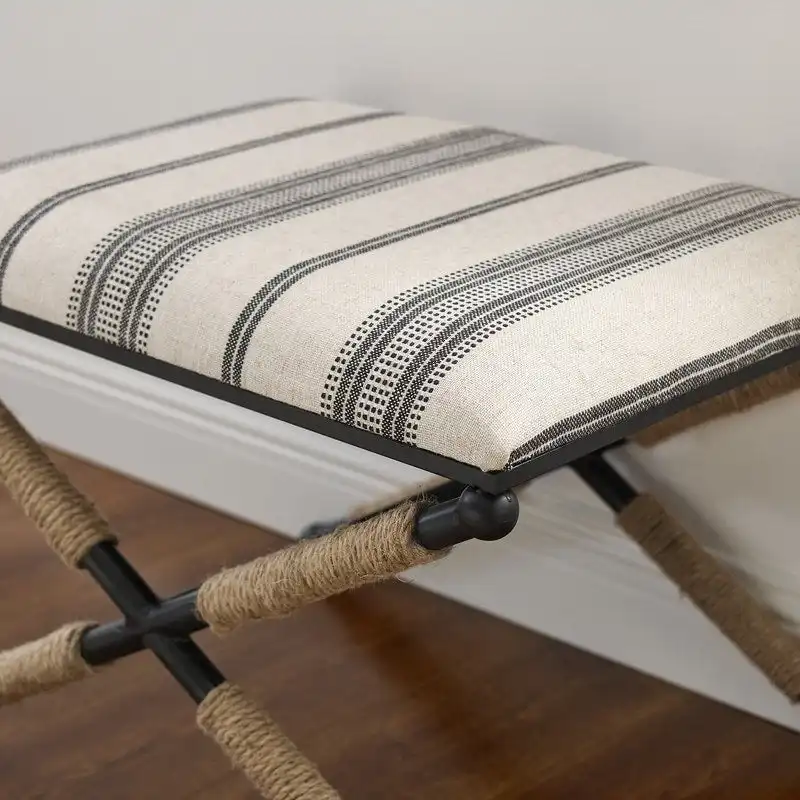 Accent Stool with X-Frame Metal Legs