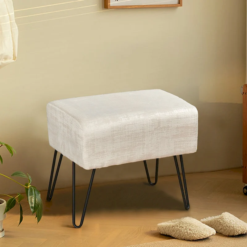 Textured Velvet Ottoman