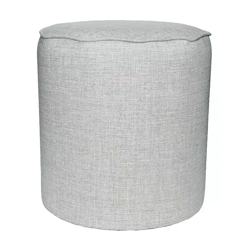 Round Scalloped Upholstered Ottoman