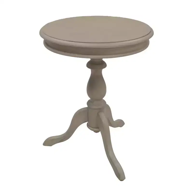 HomeRoots 25 Taupe Gray Manufactured Wood Round End Table