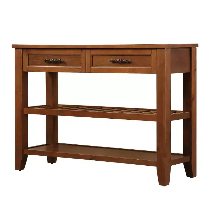 Solid Wood Sideboard Cabinet, Bufft Cabinet with 2 Doors and 2 Shelves, Storage Cabinet for Living Room, Dining Room, Kitchen