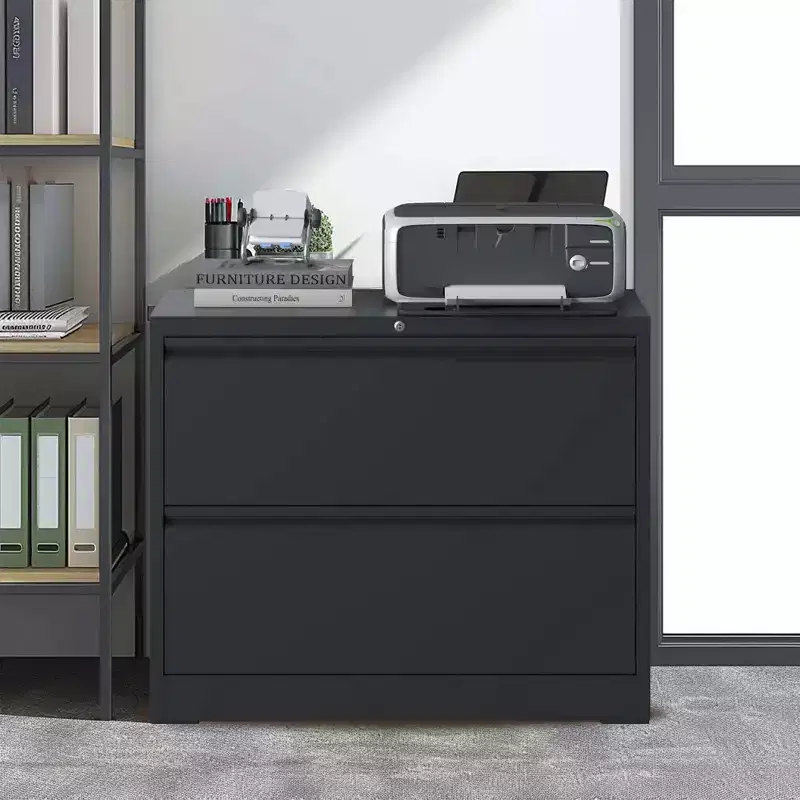 Lateral File Cabinet 2 Drawer, Filing Cabinet with Lock for Home Office, Locking Metal File Cabinet