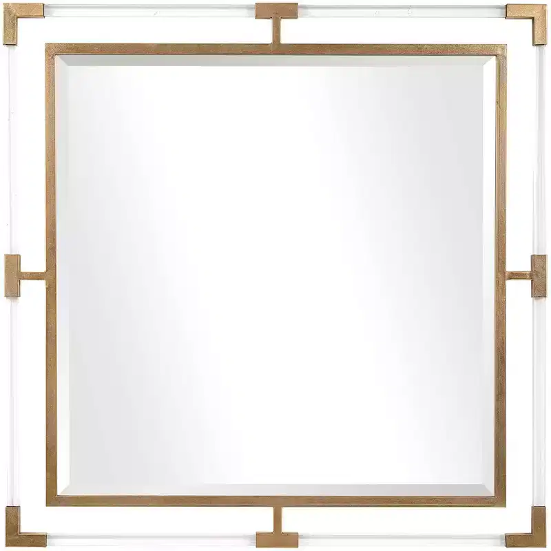 Metallic Gold Leaf 40 Square Wall Mirror