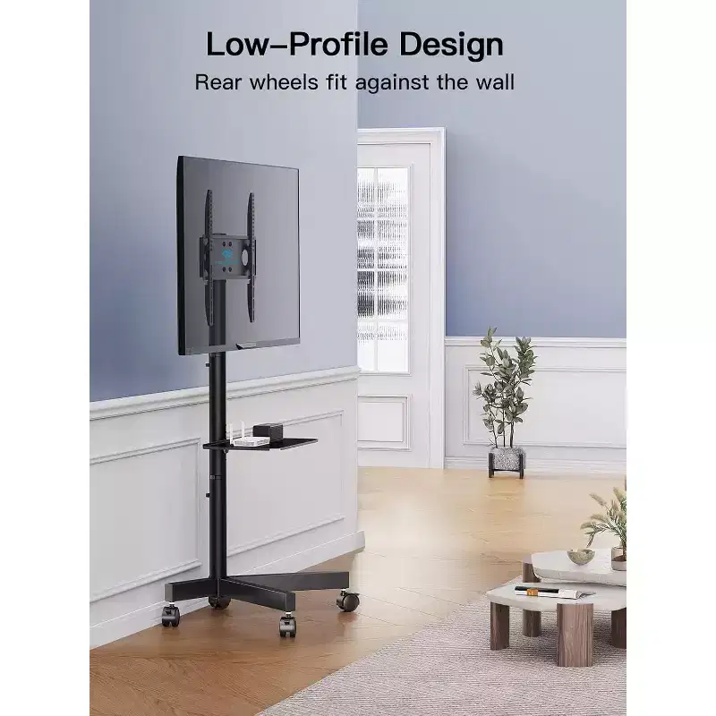 Black Rolling TV Cart for 23-60