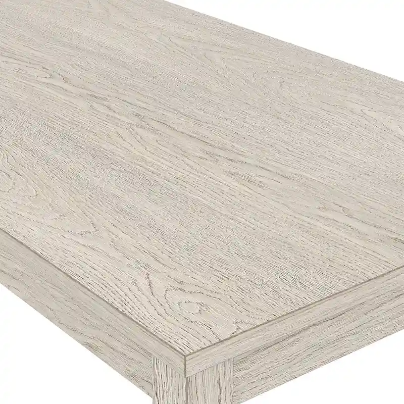 Grey Solid Wood Dining Table with Square Legs, Farmhouse Style