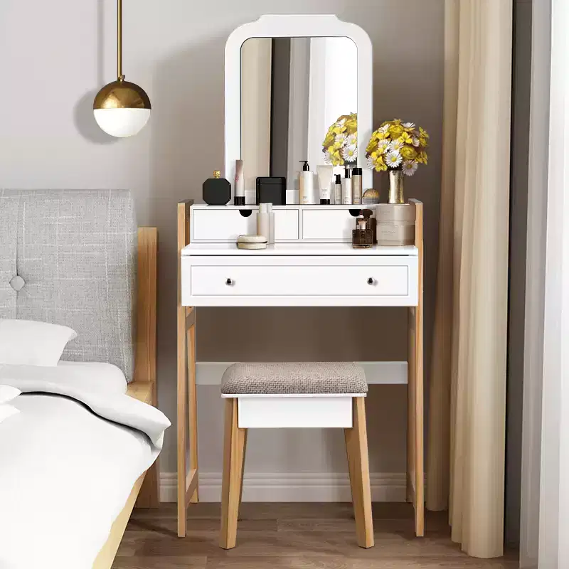Costway Makeup Vanity Table Dressing table Cushioned Stool Set