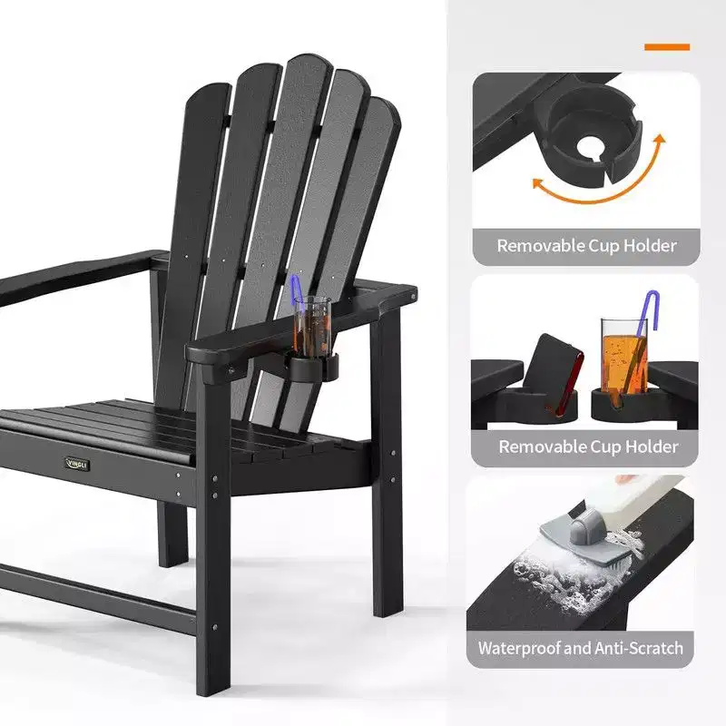 Karl Home 1PCS HDPE Patio Stackable Folding Adirondack Chair