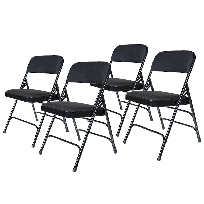 Fabric Triple Brace Folding Chair, Pack of 4