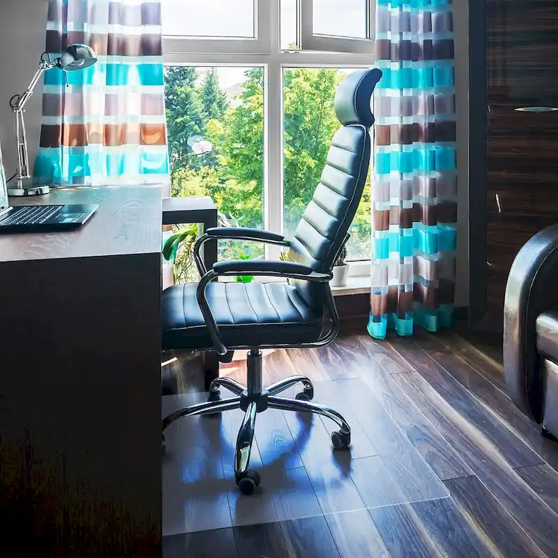 Polycarbonate Corner Workstation Chair Mat for Hard Floor - 48 x 60