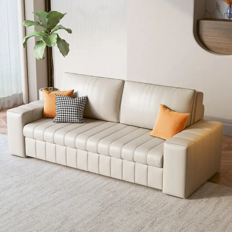 Modern Upholstered Loveseat Sleeper Sofa Bed with Storage