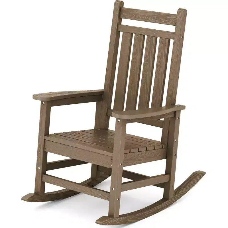 HYLEORY HDPE Modern Resin Rocking Adirondack Chair
