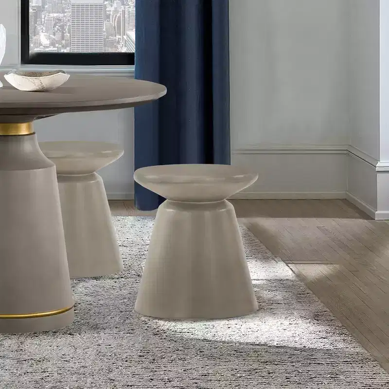 Concrete End Accent Stool Table Gray