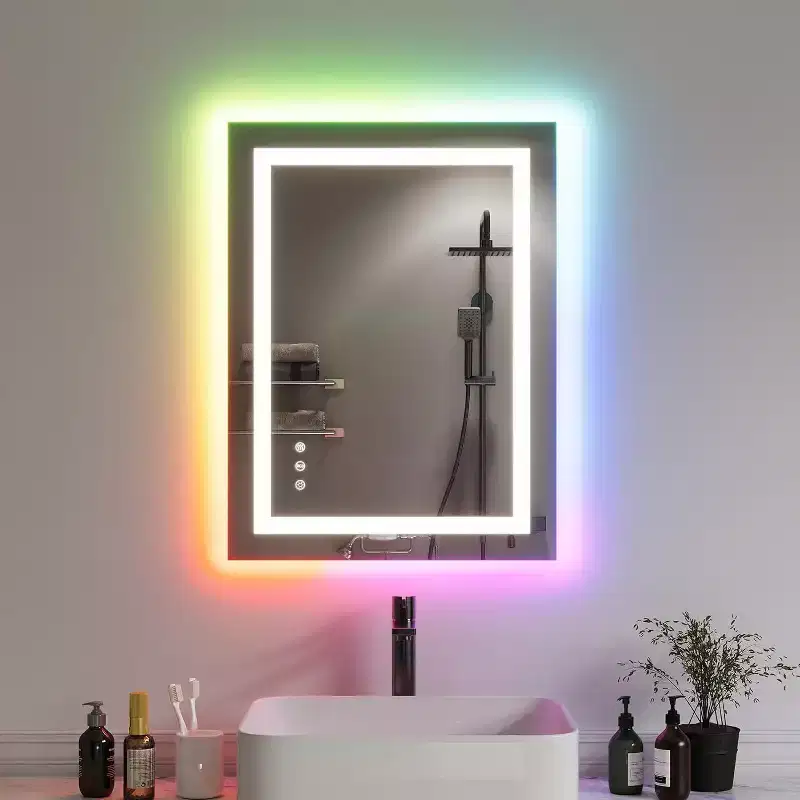 32*24in Bathroom Mirror,Waterproof Anti-Fog Vanity Mirror, 3 Color Temperatures,Dimmable , Touch Control Memory Function, Horizontal or Vertical Mount