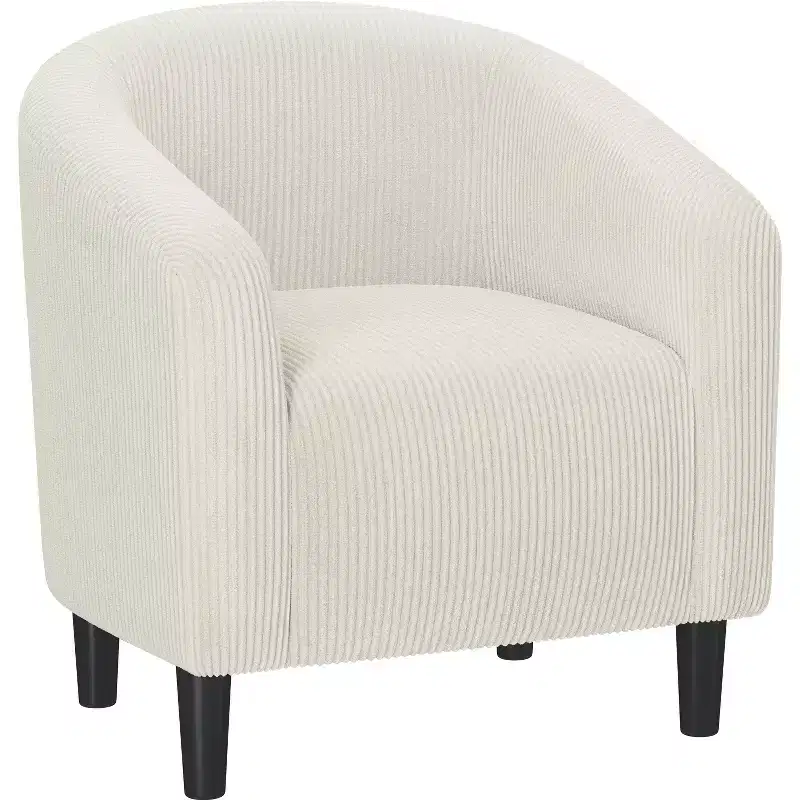 Upholstered Barrel Shaped Accent Chair Club Chair for Living Room