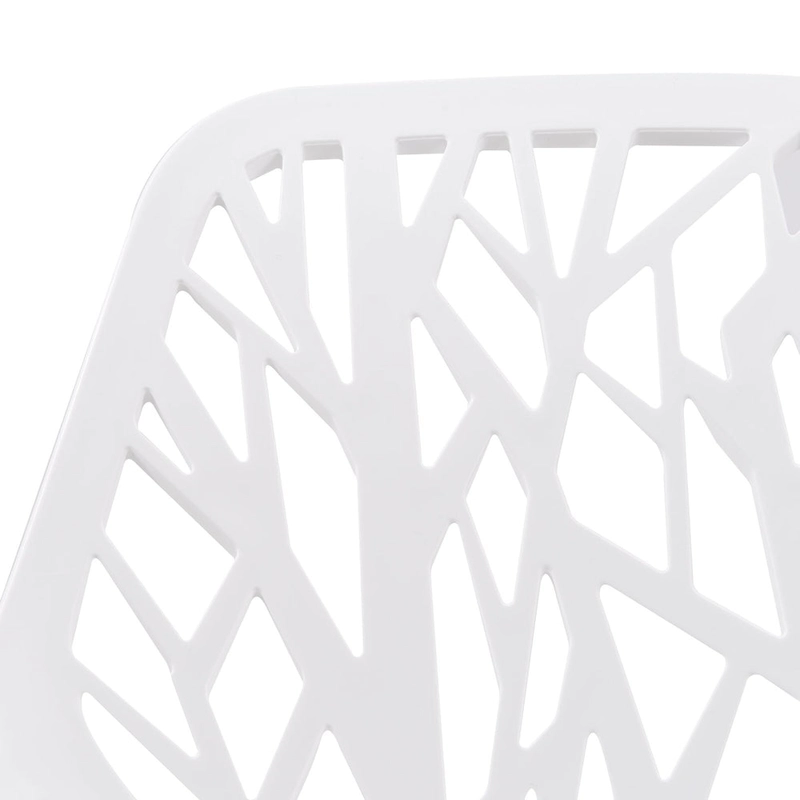 Asbury Stackable Dining Chair with Chrome Legs (Set of 2) Modern Cut-Out Design Backrest Side Chair