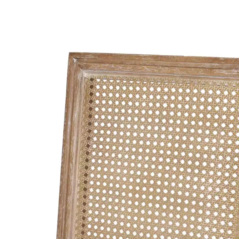 of 4 French Country Wood and Cane Upholstered Dining Chairs