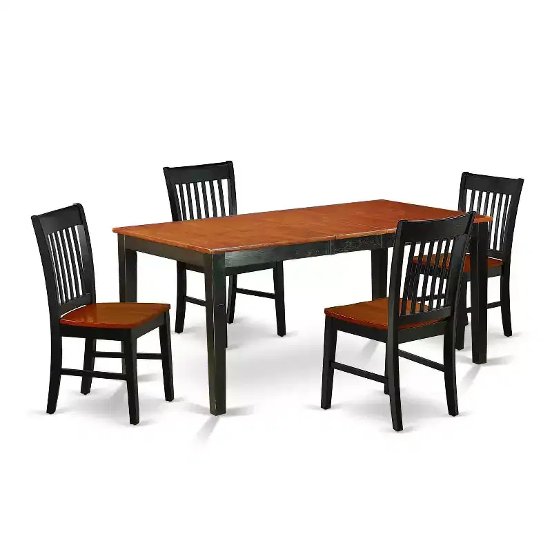 Dining Set 5-Piece Rectangle Table & Chairs - 54/66 Inch Extendable Table