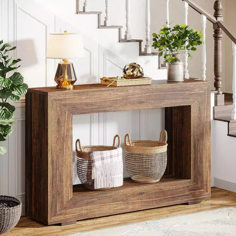 Tribesigns 47-Inch Farmhouse Console Table with Storage, Industrial Entryway Accent Table for Living Room, Hallway, Entrance