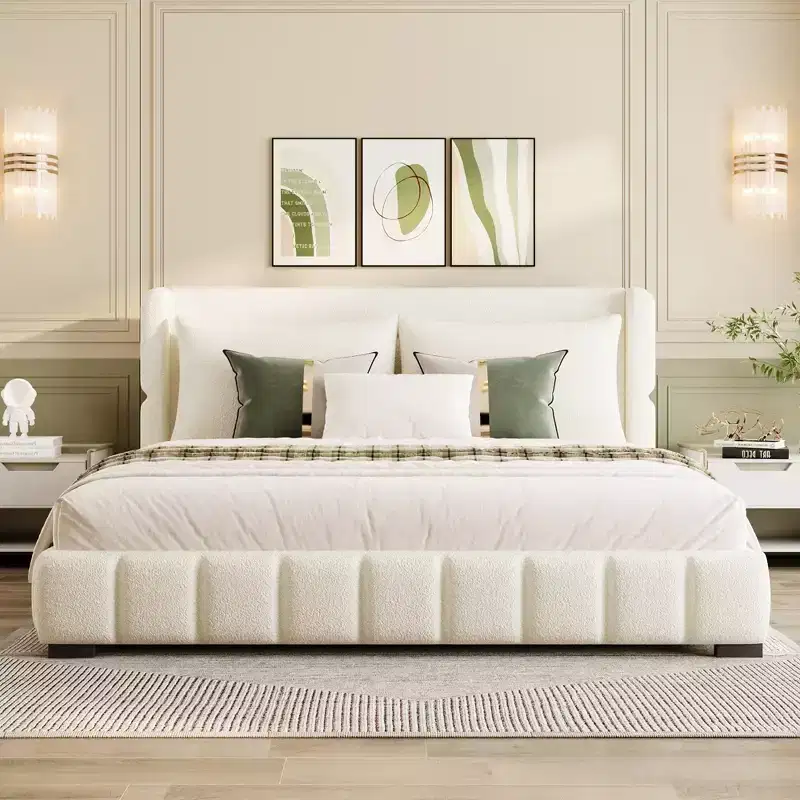 Gonzalez Upholstered Platform Bed with 2 Pillows