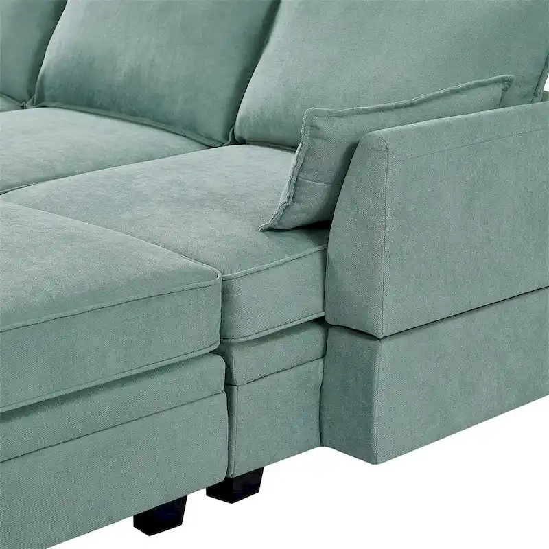 Merax U-Shape Convertible Modular Sectional Sofa Bed with Reversible Chaise