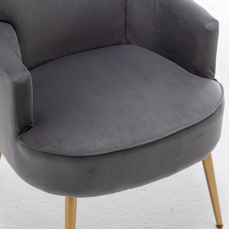 US Pride Furniture Trendy Velvet Accent Chair with Gold Metal Legs Upholstered Armchair