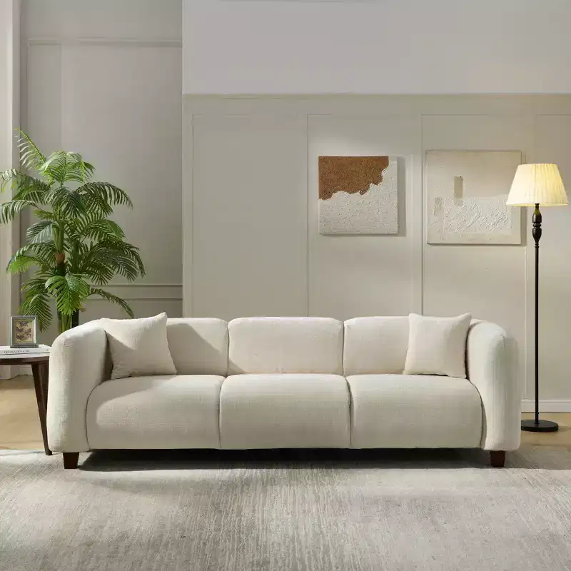 87 Modern Apartment Sofa Compact Shallow-Depth 3-Seater