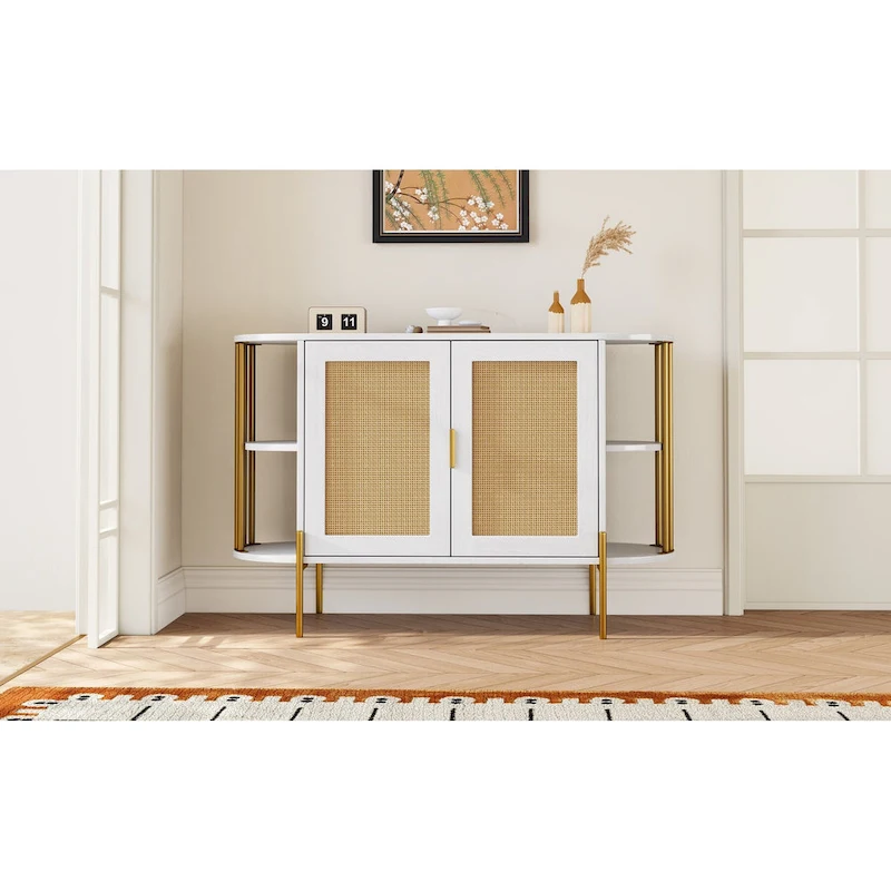 legant Curved Dining Cabinet with Gold Trim