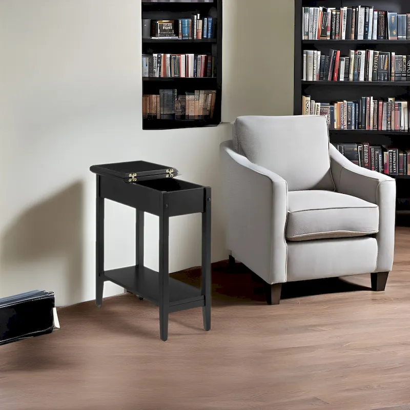 Stylish Slim End Table, Narrow Nightstand, and Skinny Bedside Table