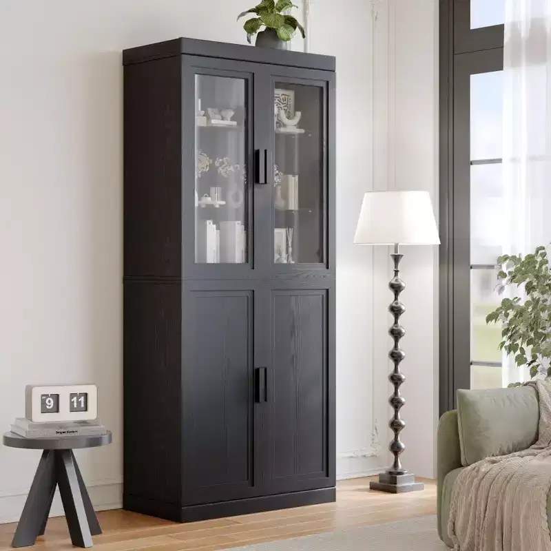 Glass Door Locker, Solid Color Minimalist Style, Free Combination Of Modules, Stretchable Laminates Suitable For Multi - Scene Storage