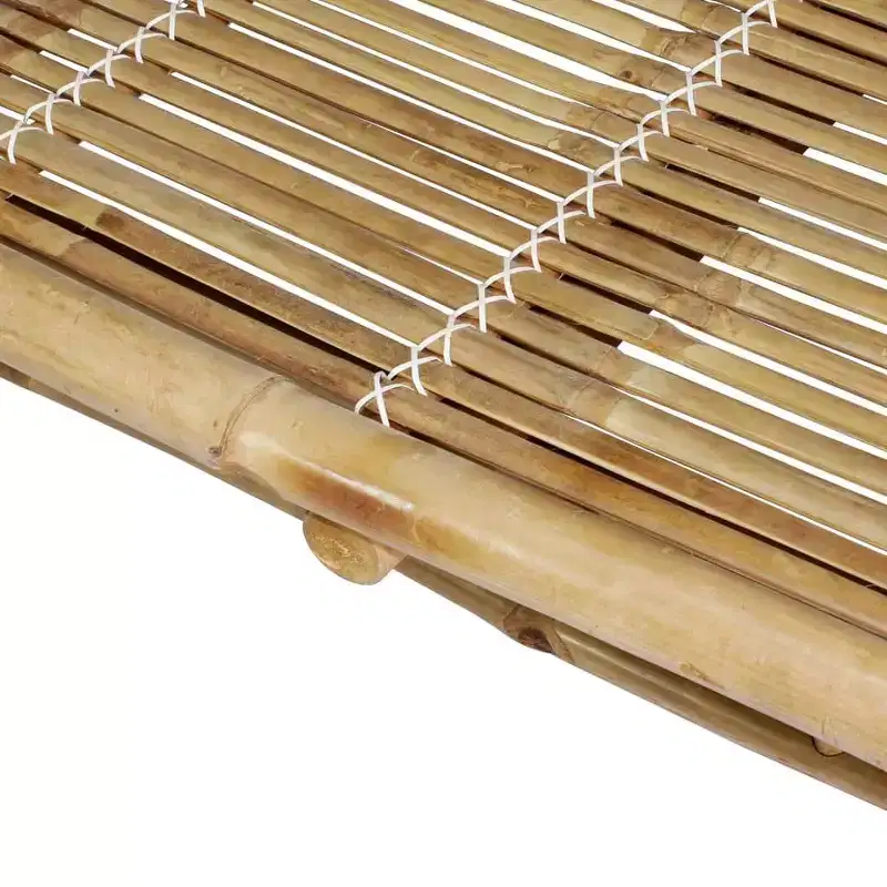 vidaXL Sun Lounger Natural bamboo, (cushions)