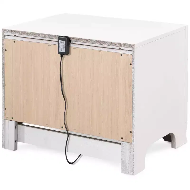 1-Drawer Nightstand with USB Charging White