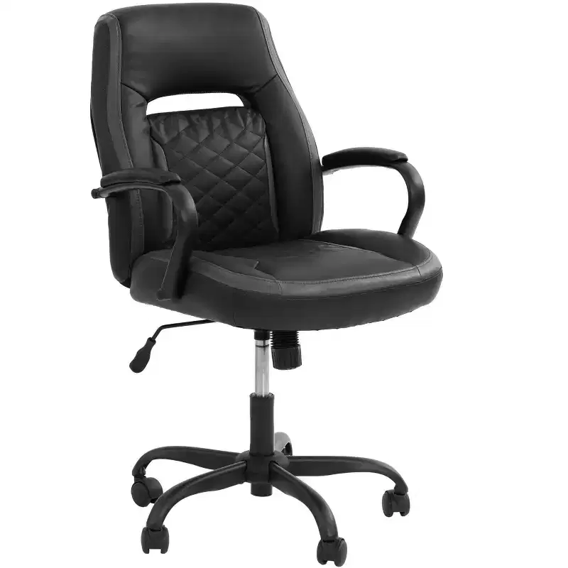 Okak Gaming Chair with Armrest, Criss Cross Chair with Wheels, Upholstered Computer Chair for Study, Office, Gaming Room