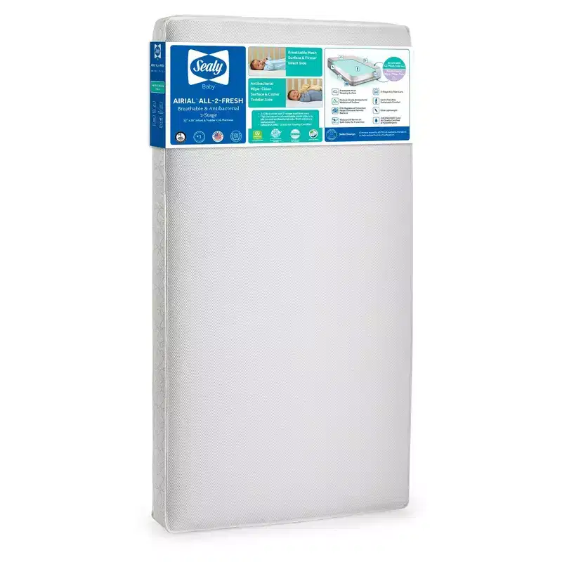 Breathable 2-Stage Crib Mattress and Toddler Mattress
