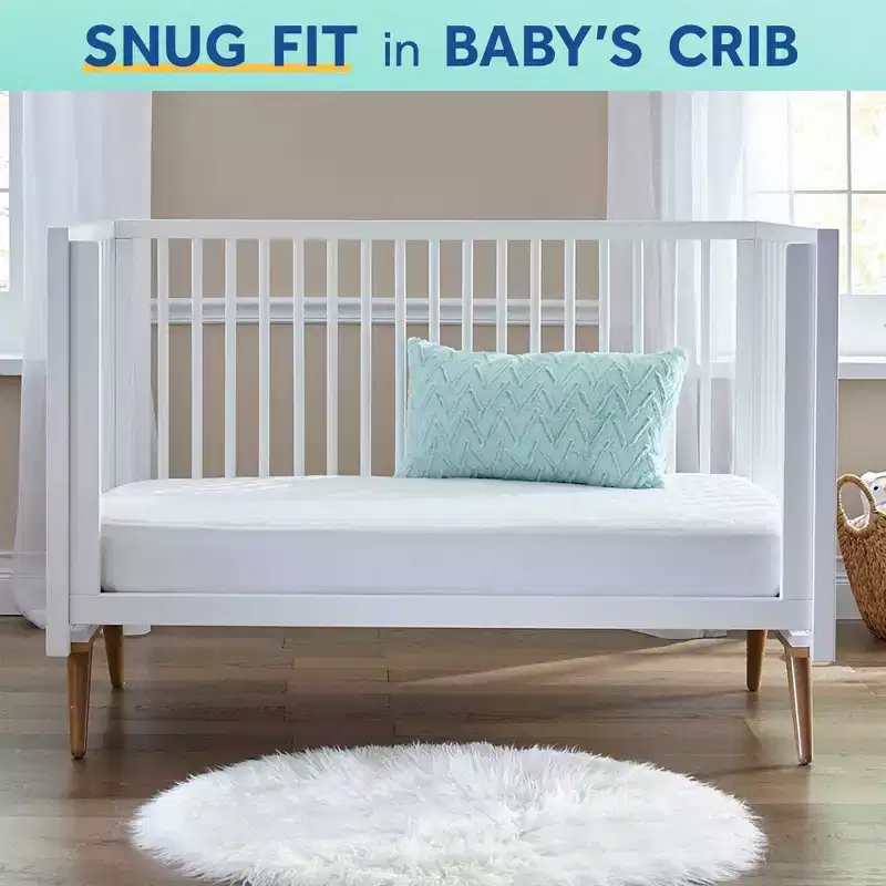 Sealy Orion 2-Stage Sustainable Antibacterial Baby Crib Mattress and Toddler Bed Mattress - White