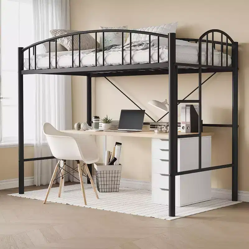 Twin Loft Bed - Space-Saving with Safety Rail