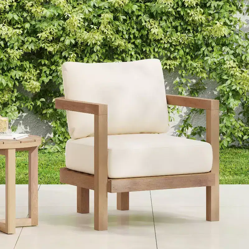 Christopher Knight Home Wichita Outdoor Acacia Club Chair with Cushions Brown/Beige