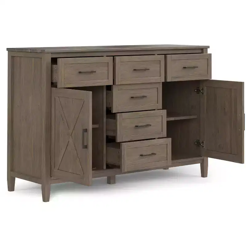 Cantina SOLID WOOD 54 inch Wide Rectangle Transitional Sideboard in Smoky Brown