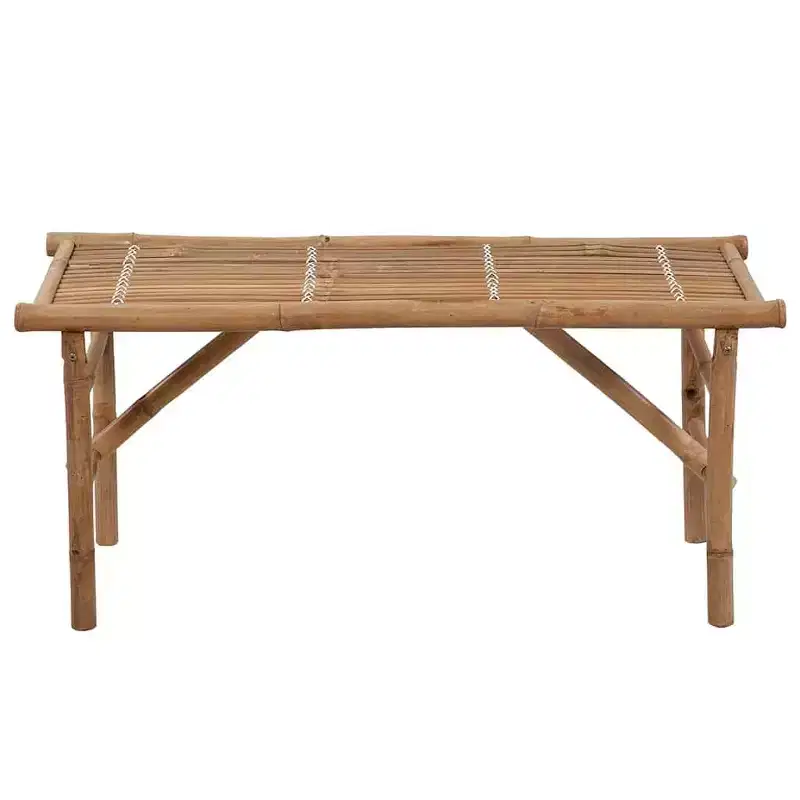 vidaXL Garden Bench Bamboo brown Bamboo, polyester Medium Collapsible