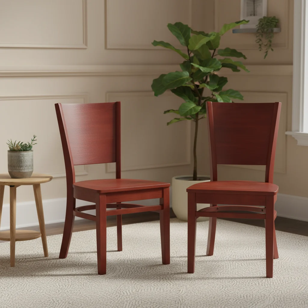 2 Pack Solid Back Wooden Restaurant Chair