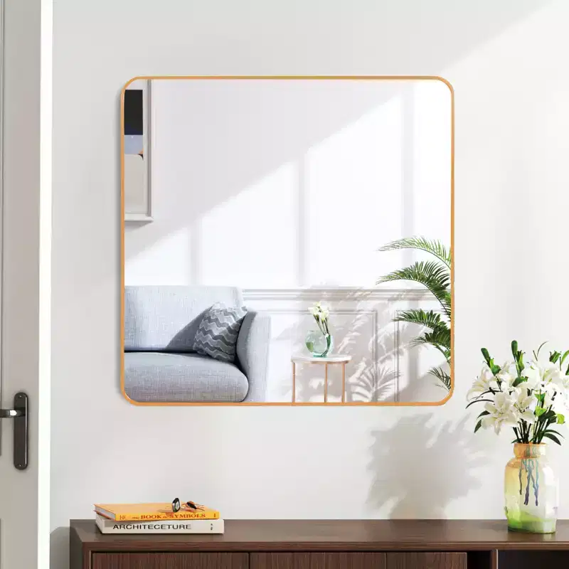 Metal Framed Square Bathrrom Mirror for Wall