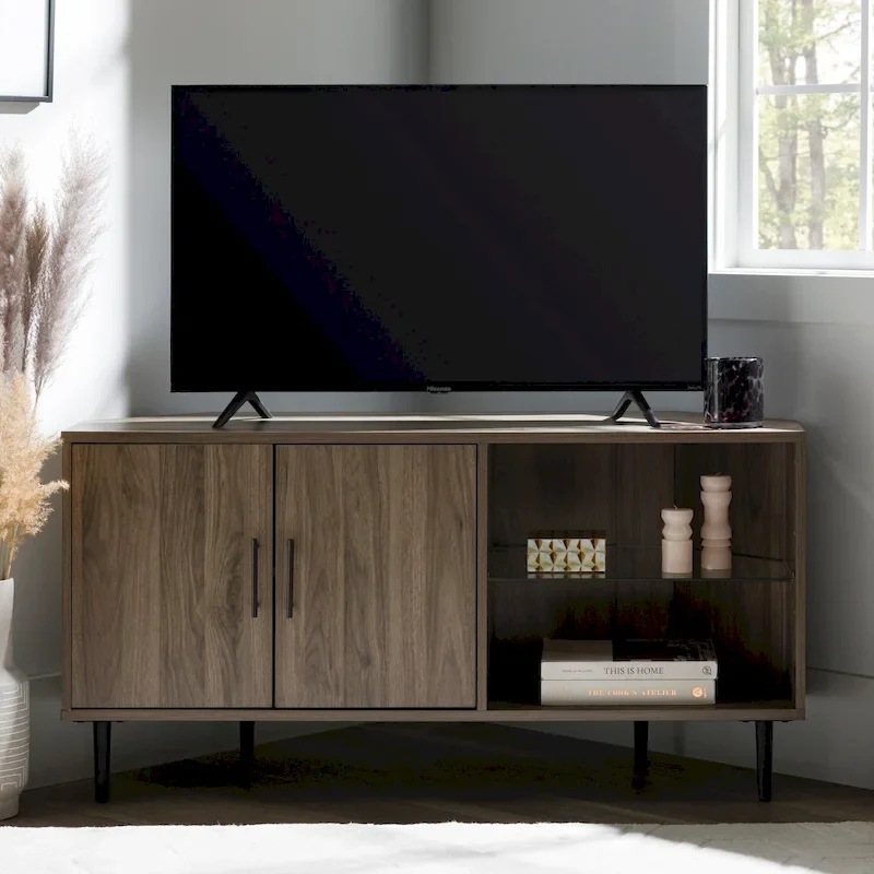 48-Inch Corner TV Stand | Media Console with Storage | Living Room Entertainment